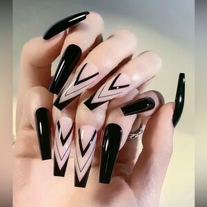Coffin/Ballerina Shaped Press-On Nails